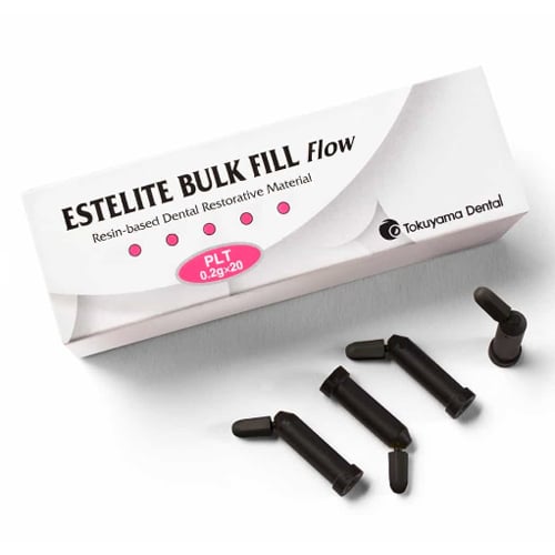 Estelite Bulk Fill Flow A2 shade 20 x 0.2 gm PLTs (Pre-Load Tips) & shade card. is a faster