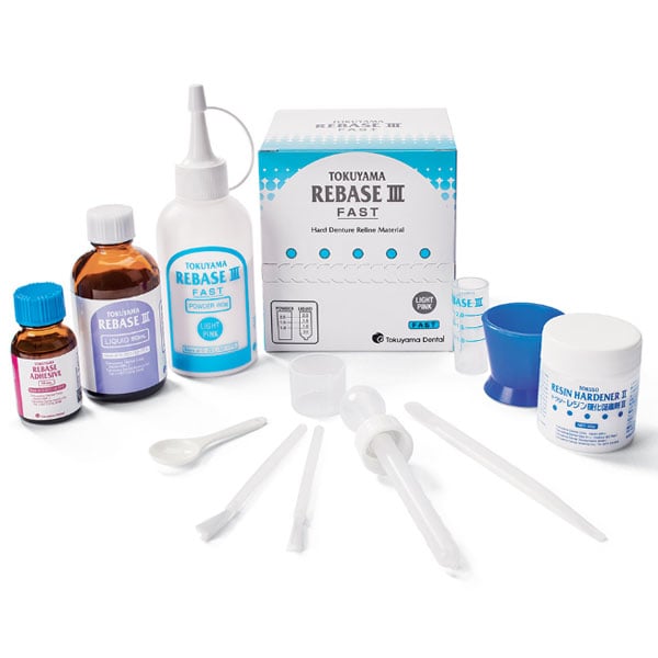 Rebase III Kit. Chairside, Hard Denture Reline Material, Light Pink, Fast Set Net32