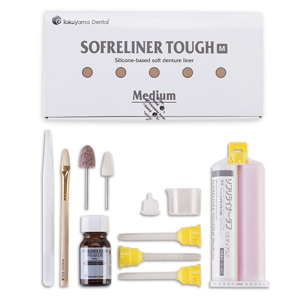 Sofreliner Tough M (Medium) Kit - Silicon Denture Relining Material, for Long Term Use. Kit: 54