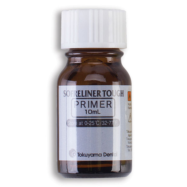 Sofreliner Tough Primer 10 ml Bottle. Ideal for use to prepare the denture surface for paste to be