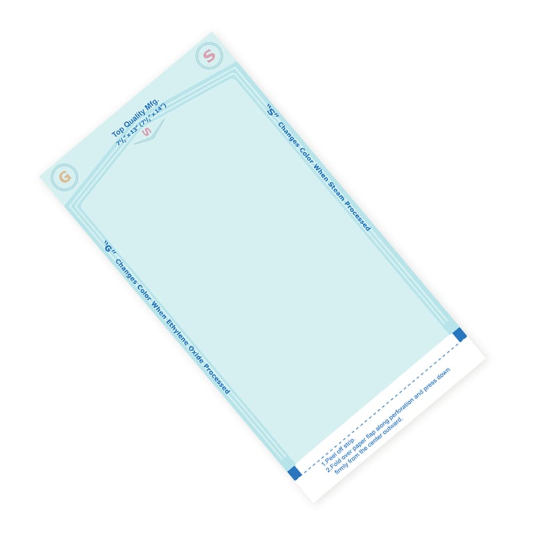 Top Quality Manufacturing Sterilization Pouches, 7.5" x 13", 200/Box. Self-seal. Built-in internal
