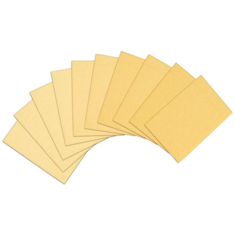 Top Quality Manufacturing 2-Ply Paper/ 1-Ply Poly Bibs, 13" x 18", Peach, 500/Case. Provides