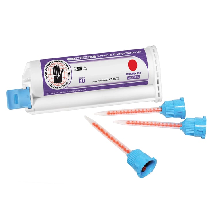 Top Quality Manufacturing Temporary Crown & Bridge Material, 10:1, Shade A2, 75gm Cartridge & 10