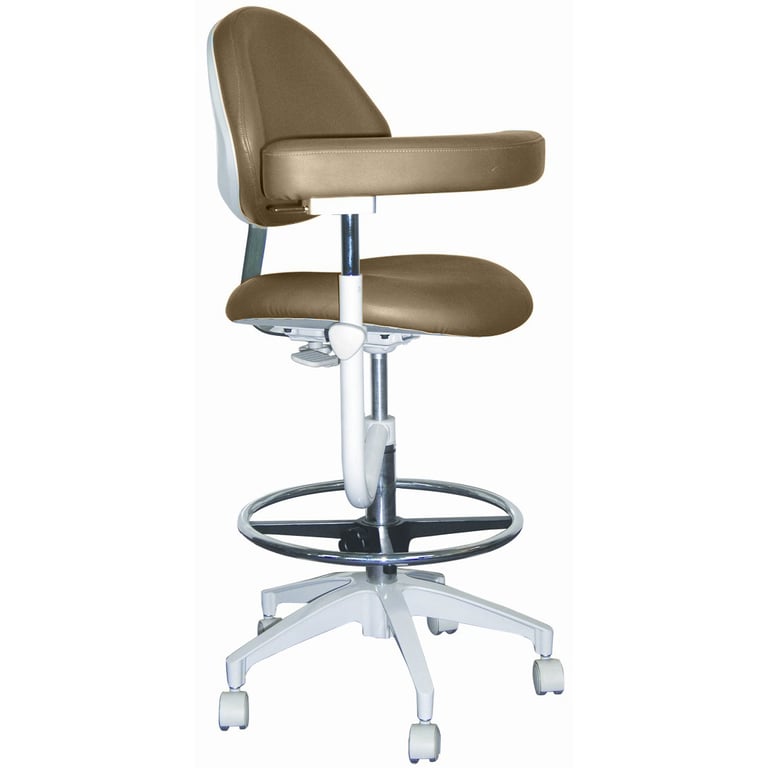 Mirage Assistant's Stool - Taupe Color. Featuring Abdominal Support, Vertical Adjustment Range: 0"