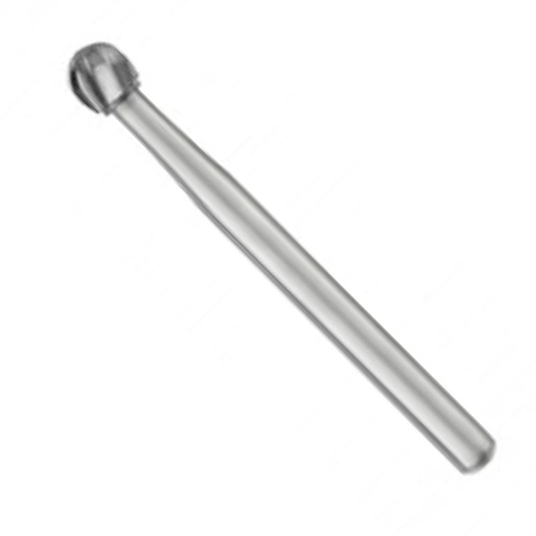 TriRockDental FG #1/4 Round Carbide Burs, Single Use, 10/Pk. Head diameter 0.5 mm, head length 0.4