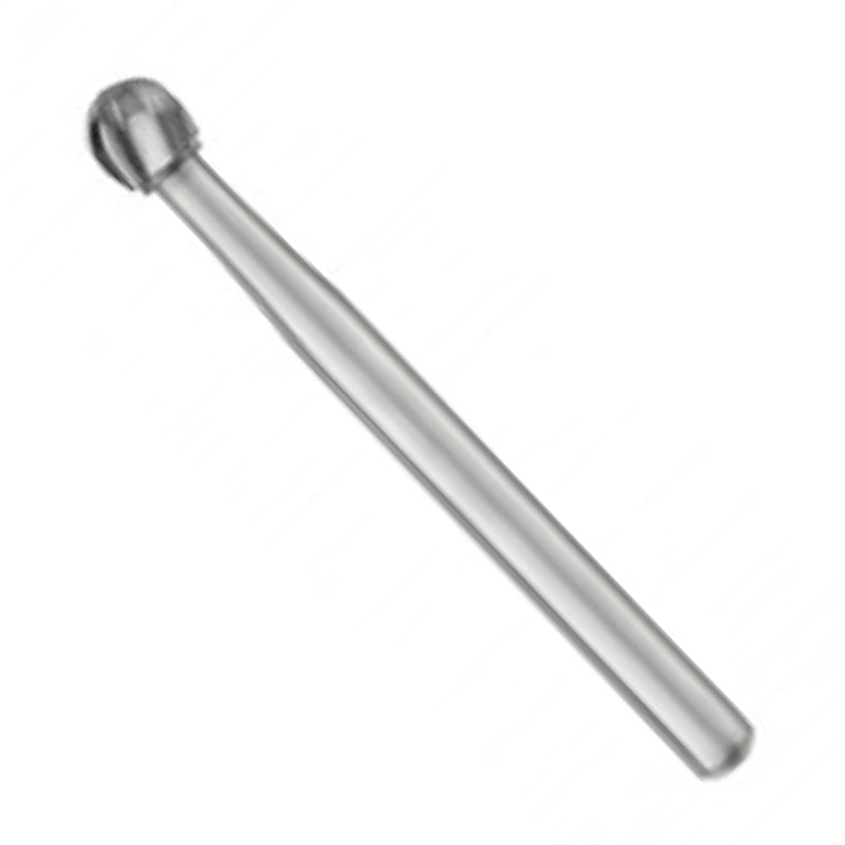 TriRockDental FG #2 Round Carbide Burs, Single Use, 10/Pk. Head diameter 0.7 mm, head length 1.0