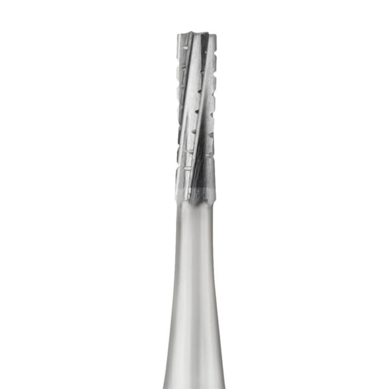 TriRockDental FG #557 SS (Short Shank) Straight Flat-End Fissure Carbide Burs, Single Use, 10/Pk