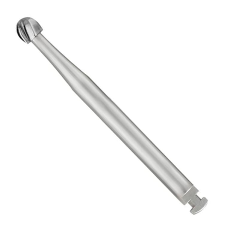 TriRockDental RA #2 Round Carbide Burs, Single Use, 10/Pk. Head diameter 1.0 mm, head length 0.7