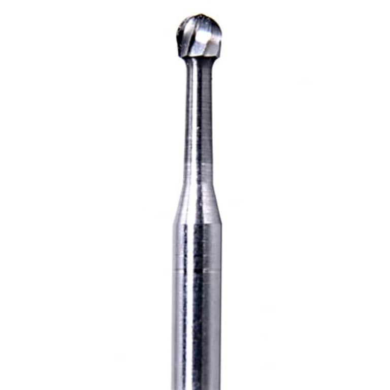 TriRockDental RA #8 Round Carbide Burs, Single Use, 10/Pk. Head diameter 2.3 mm, head length 1.7