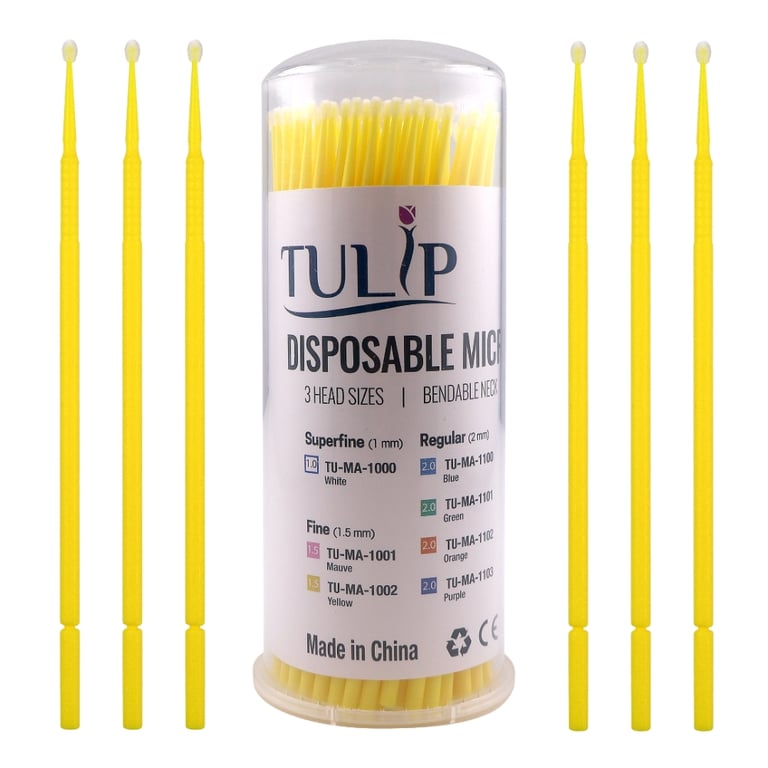 Tulip Fine Micro Applicator Brushes, 1.5mm, Yello
