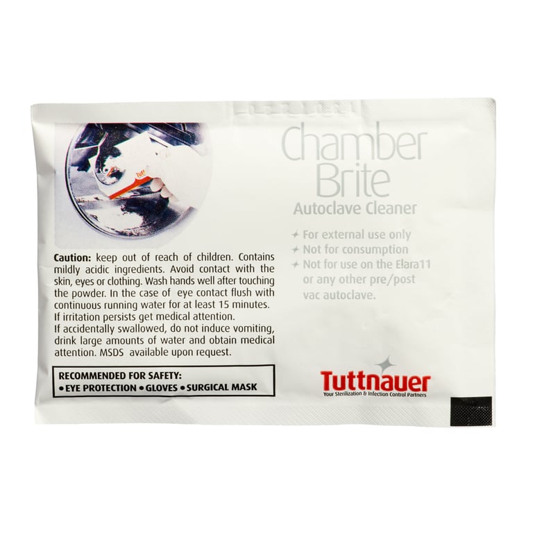 Chamber Brite Powdered Autoclave Cleaner in Premeasured Packets, for Most Full Chamber Steam