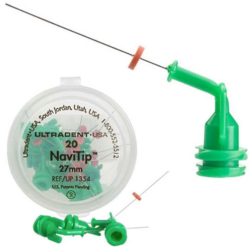 NaviTip Delivery Tips - 30ga 27mm Green, 20/Pk. Controlled delivery to the apex. Flexible