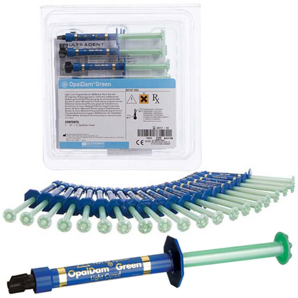 OpalDam Green 20 - 1.2 ml Syringes. Liquid dam, resin barriers used to isolate and protect soft
