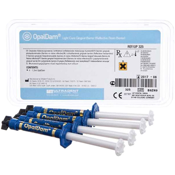 OpalDam 4 - 1.2 ml Syringes. Liquid dam, resin barriers used to isolate and protect soft tissue