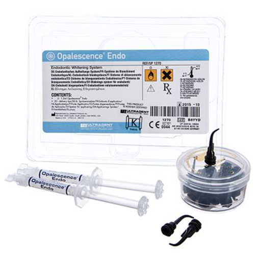 Opalescence Endo Mini Kit: 2 x 1.2 ml Syringes & 20 Black Mini Tips. Endodontic Whitening System