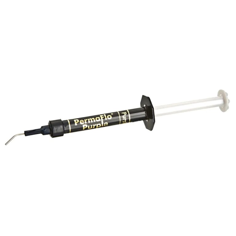 PermaFlo Purple Light-Cure Flowable Composite Mini Kit - 2 x 1.2 mL Syringes 4 x Micro 20 Ga Tips