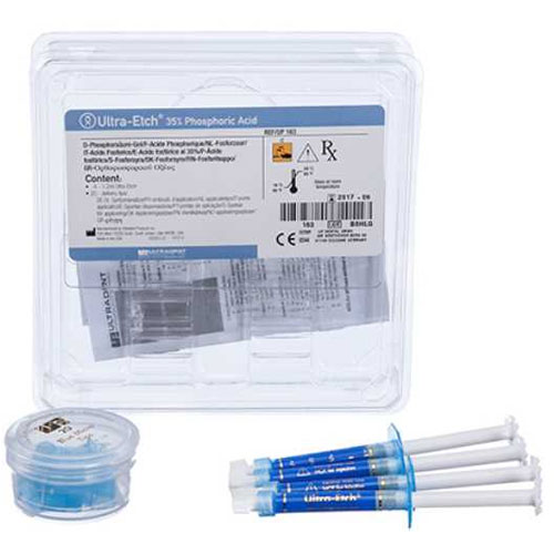 Ultra-Etch Kit: 4 x 1.2 ml Syringes & 20 Blue Micro Tips. 35% Phosphoric Acid Gel. Easy placement