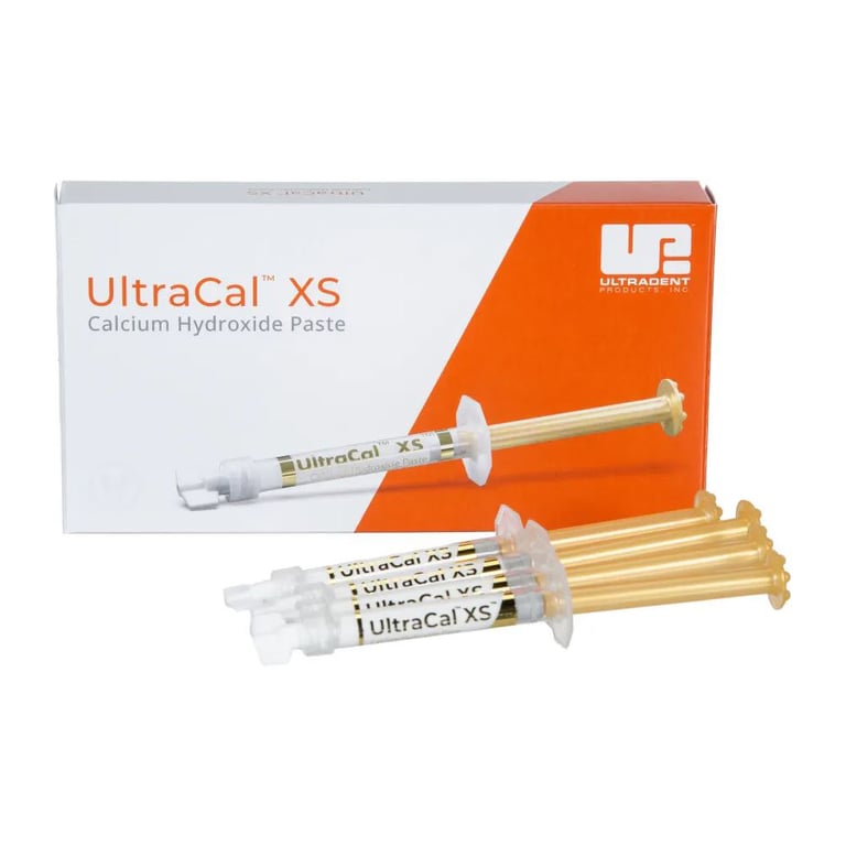 UltraCal XS 30%-35% Calcium Hydroxide Paste, 1.2 mL Syringe, 4/Pk. Both aqueous and radiopaque