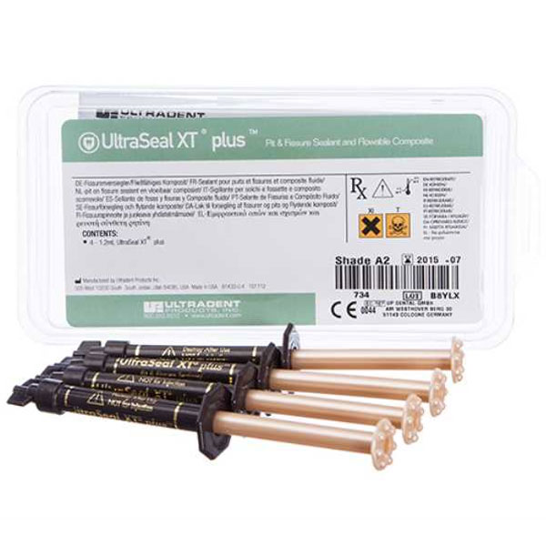 UltraSeal XT plus A2 refill: 4 - 1.2ml Syringes. Light-cured, radiopaque, fluoride-releasing