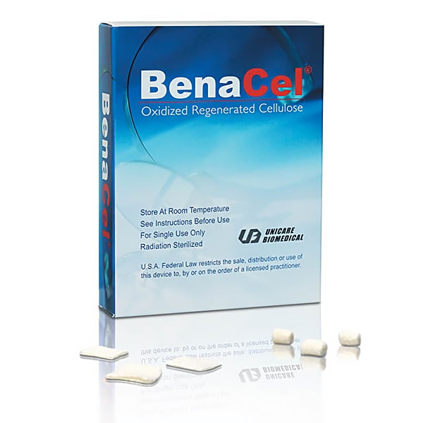 BenaCel Hemostatic Gauze 15mm x 15mm 12/Pk. Dental Dressing, Oxidized Regenerated Cellulose