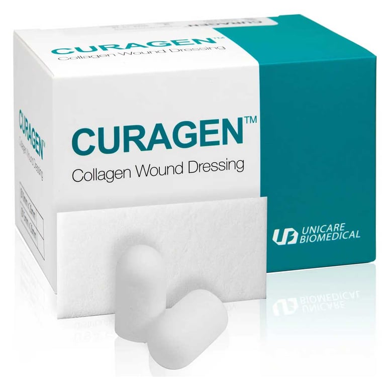 Curagen Collagen Plug, 10 x 20mm, 10/Box. Porous and absorbent collagen wound dressing crafted