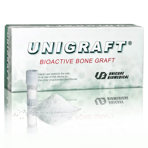 Unigraft Bioactive Bone Graft 200-600 Micron, .5gm Vial, 5/Pk. Resorbable glass bone graft
