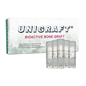 Unigraft Bioactive Bone Graft 200-600 Micron, 1.0gm Vial, 5/Pk. Resorbable glass bone graft