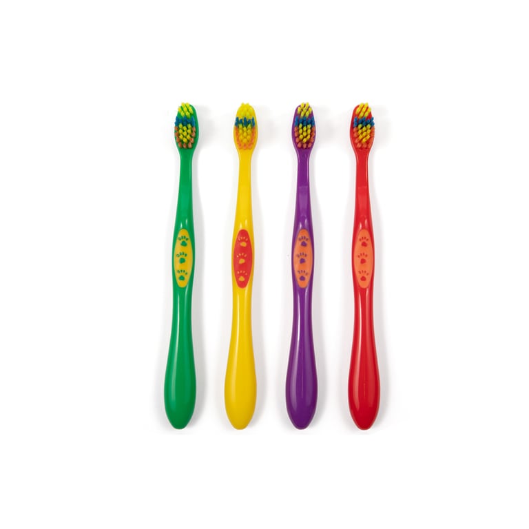 SmartSmile Pedo Toothbrush, Soft, Assorted Colors, 72/Pk. Contour trimmed, rounded bristles
