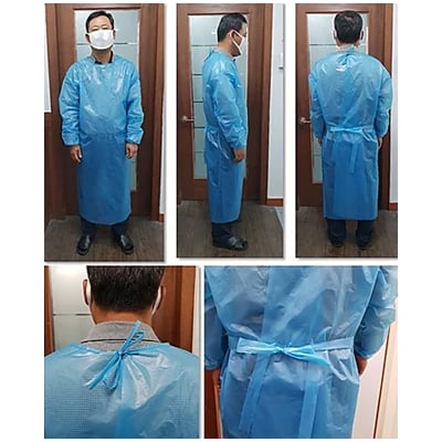 House Brand Level 2 Blue Isolation Gowns, 10/Pk
