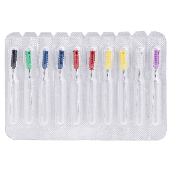 Vakker Assorted 25 mm Stainless Steel Barbed Broaches, 10/Pkg, Color-Coded Plastic Handle. 1 each
