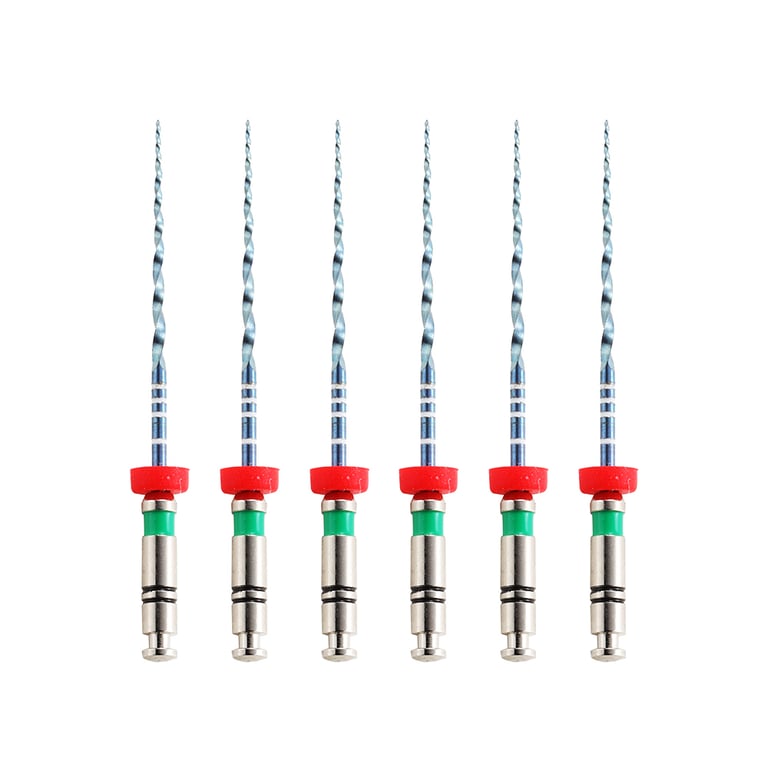 Vakker V Blue 21mm Taper 04 #35 NiTi Rotary Engine Files, 6/Pk. Green color coded. Vortex Blue
