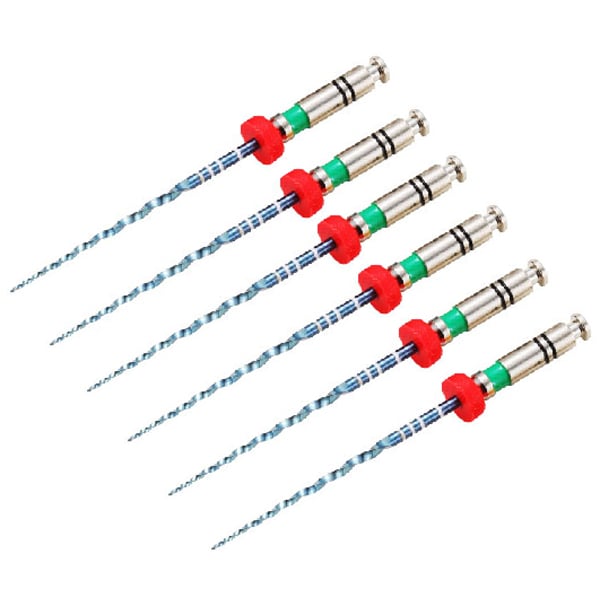 Vakker V Blue 25mm Taper 06 #35 NiTi Rotary Engine Files, 6/Pk. Green Color Coded. Top