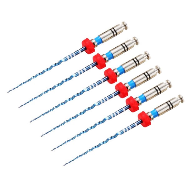 Vakker V Blue 25mm Taper 06 #30 NiTi Rotary Engine Files, 6/Pk. Blue Color Coded. Vortex Blue