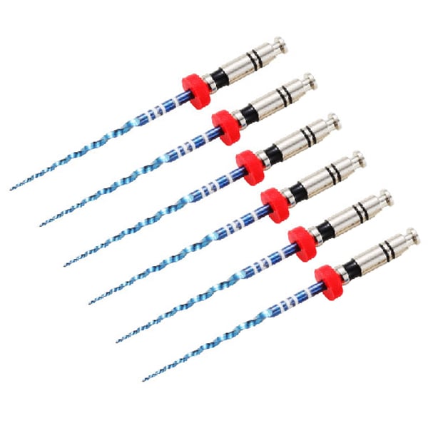 Vakker V Blue 25mm Taper 04 #40 NiTi Rotary Engine Files, 6/Pk. Black Color Coded. Vortex Blue