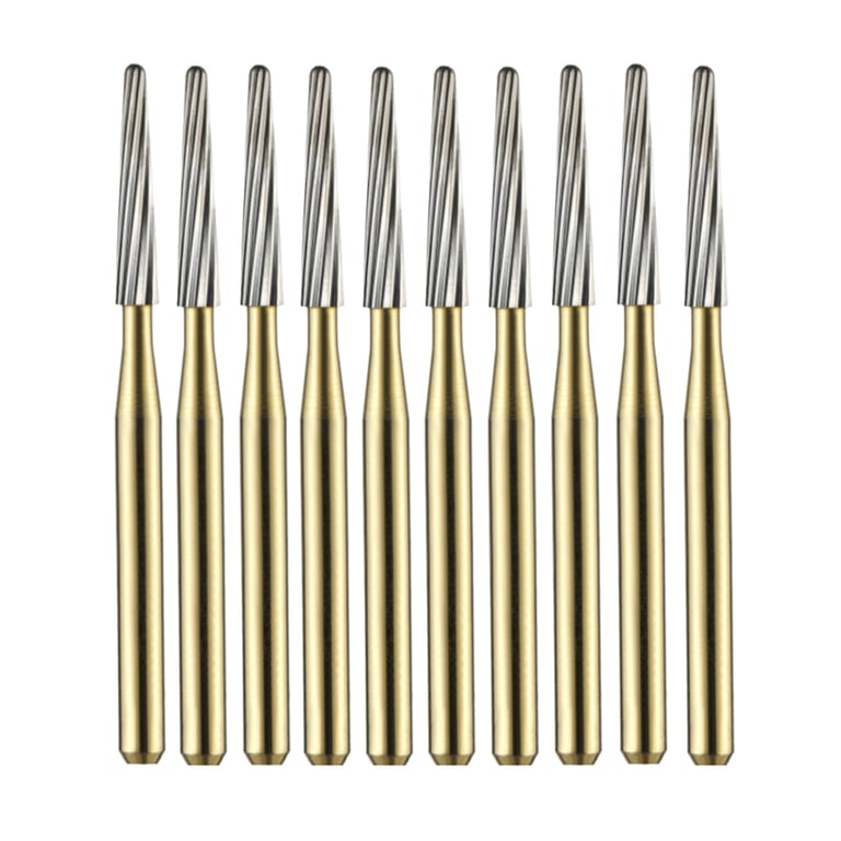 Vakker FG #7664 Round End Taper 12 Blade Trimming and Finishing Burs, 10/Pk. Overall length