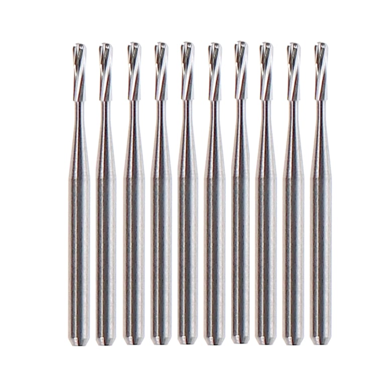 Vakker FG #331L Pear Shape Carbide Burs, 10/Pk. Overall length : 21mm, shank diameter : 1.6mm