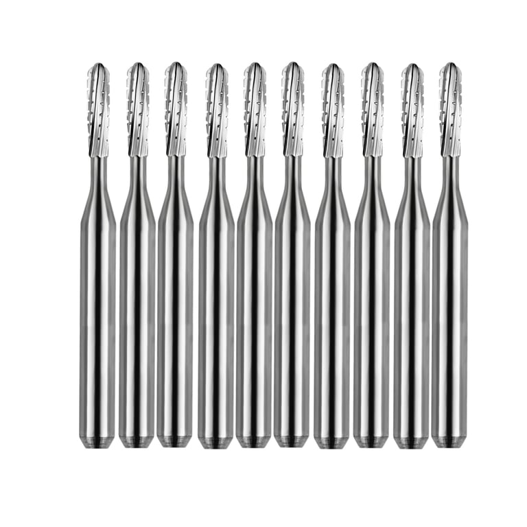 Vakker FG #1557SS (Short Shank) Straight Round End Crosscut Carbide Burs, 10/Pk. Overall length