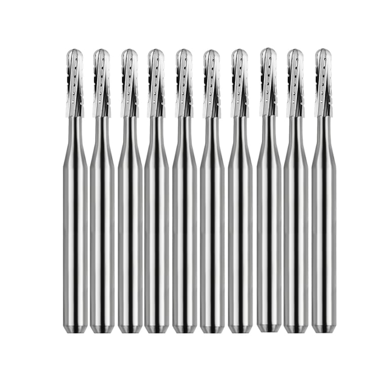 Vakker FG #1558SS (Short Shank) Straight Round End Crosscut Carbide Burs, 10/Pk. Overall length