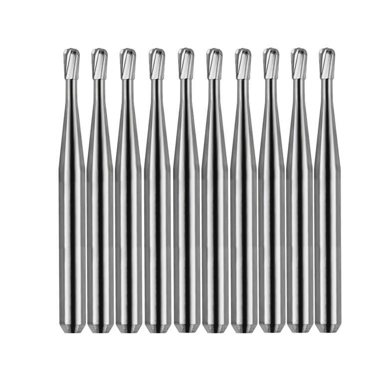 Vakker FG #331SS (Short Shank) Pear Shaped Carbide Burs, 10/Pk. Overall length : 16.5mm, shank