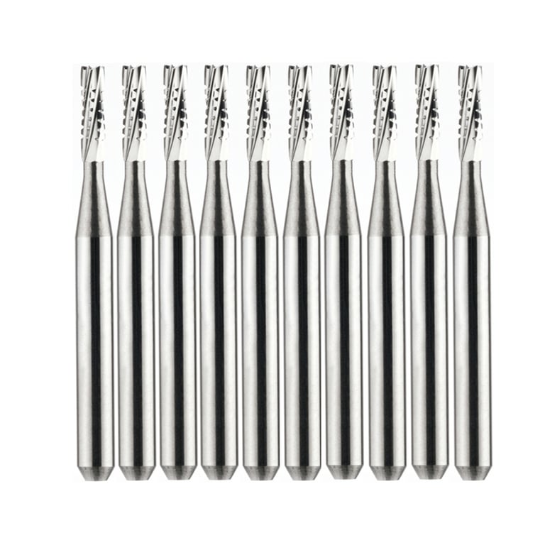 Vakker FG #557SS (Short Shank) Straight Fissure Crosscut Carbide Burs, 10/Pk. Overall length