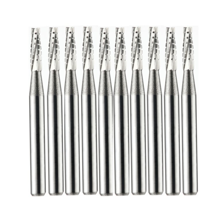 Vakker FG #701SS (Short Shank) Taper Fissure Crosscut Carbide Burs, 10/Pk. Overall length