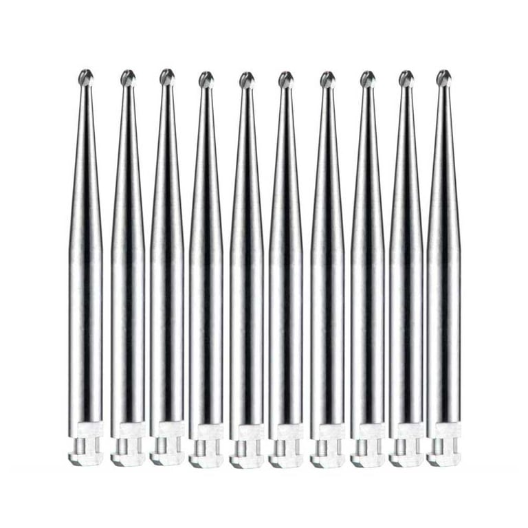 Vakker LA #2 Round Carbide Bur, 10/Pk. Overall length : 22mm, shank diameter : 2.35mm, head