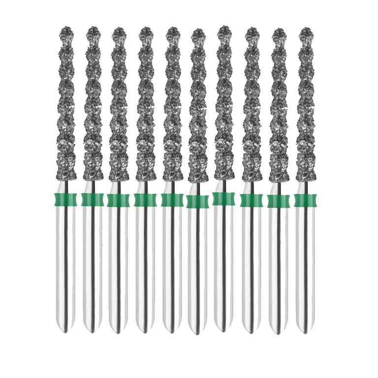 Vakker FG #655.014 Coarse Grit Gross Reduction Diamond Bur, 10/Pk. 151µm, overall length : 19mm