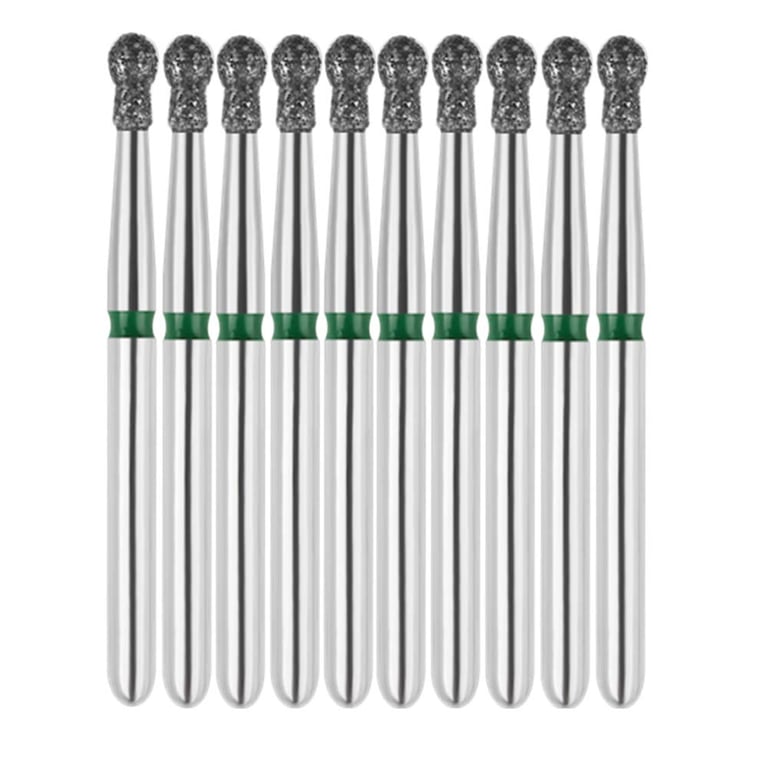 Vakker FG #802.016 Coarse Grit Round with Collar Diamond Bur, 10/Pk. 151µm, overall length : 19mm