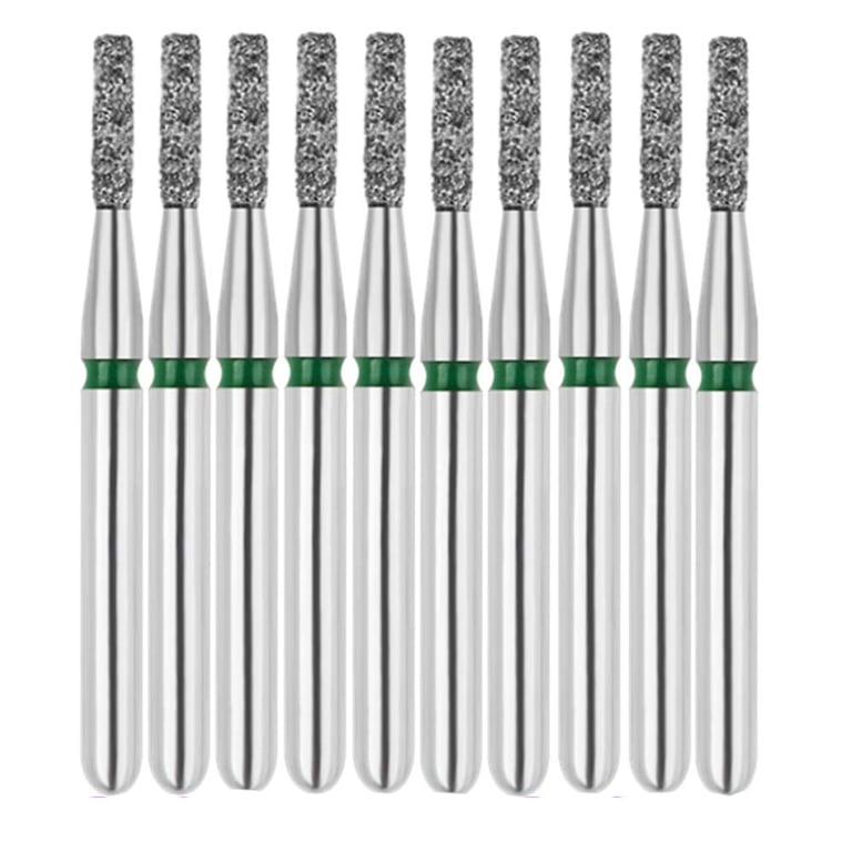Vakker FG #835.008 Coarse Grit Flat End Cylinder Diamond Bur, 10/Pk. 151µm, overall length : 19mm
