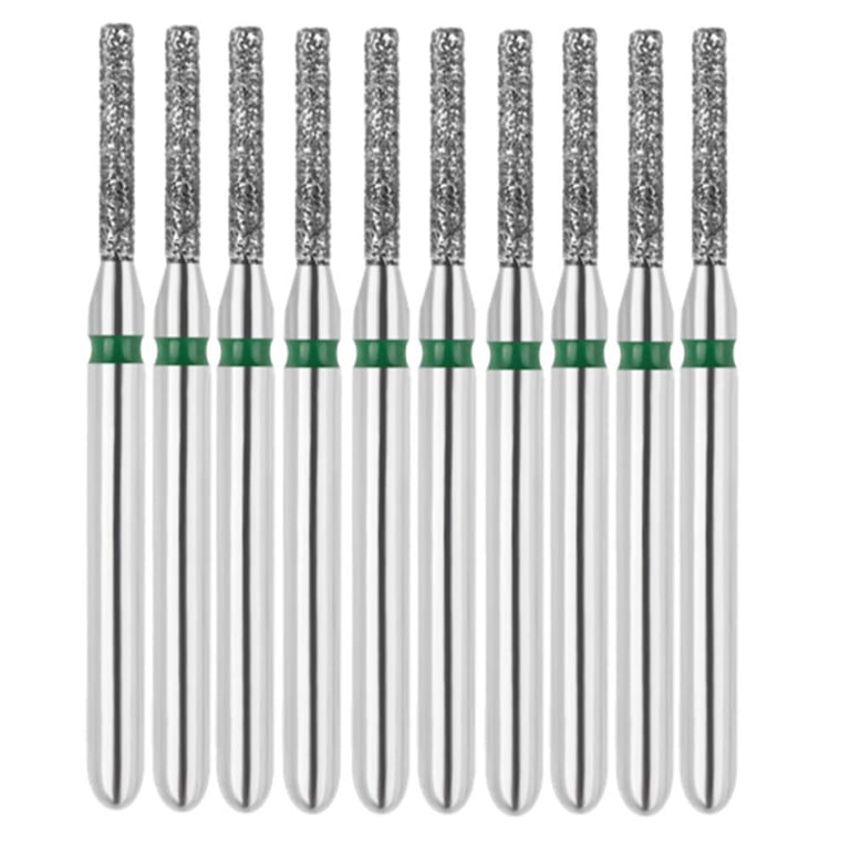 Vakker FG #836.010 Coarse Grit Flat End Cylinder Diamond Bur, 10/Pk. 151µm, overall length : 21mm