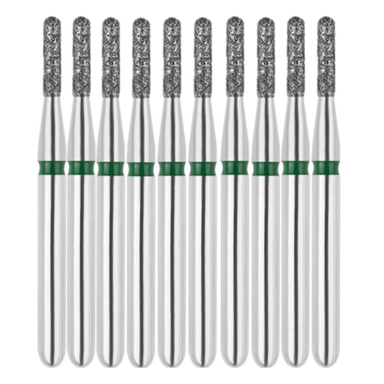 Vakker FG #838.010 Coarse Grit Round End Cylinder Diamond Bur, 10/Pk. 151µm, overall length