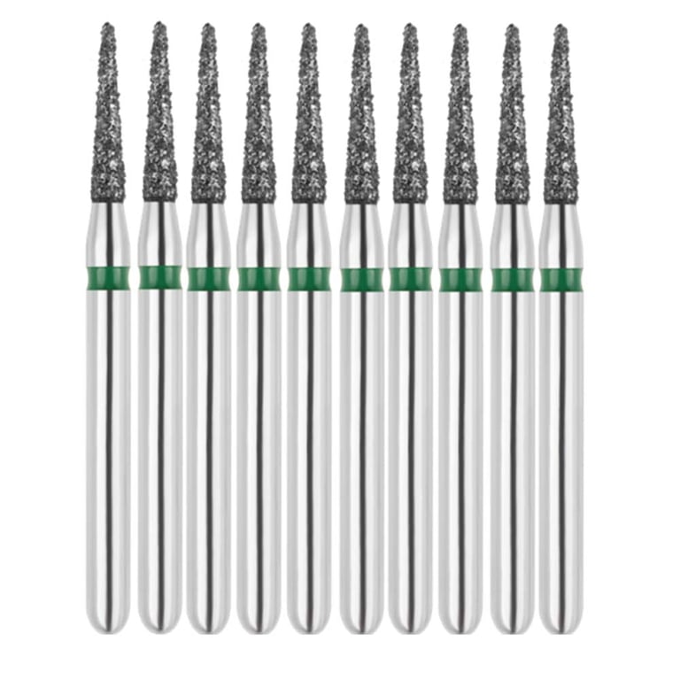 Vakker FG #852.012 Coarse Grit Christmas Tree Shaped Diamond Bur, 10/Pk. 151µm, overall length