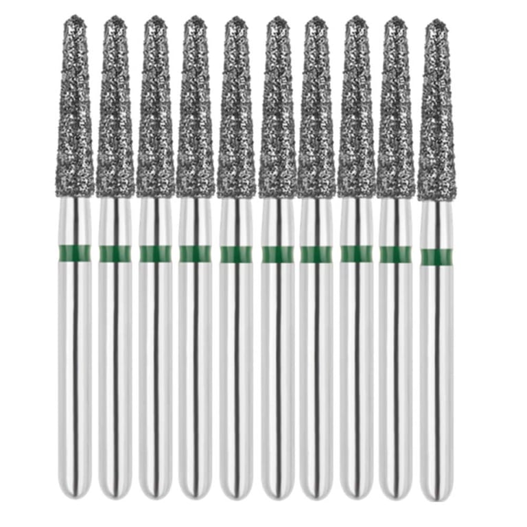 Vakker FG #855L.018 Coarse Grit Round End Taper Diamond Bur, 10/Pk. 151µm, overall length : 21mm