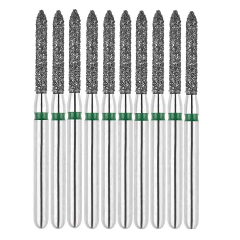 Vakker FG #878.012 Coarse Grit Bevel Cylinder Diamond Bur, 10/Pk. 151µm, overall length : 21mm